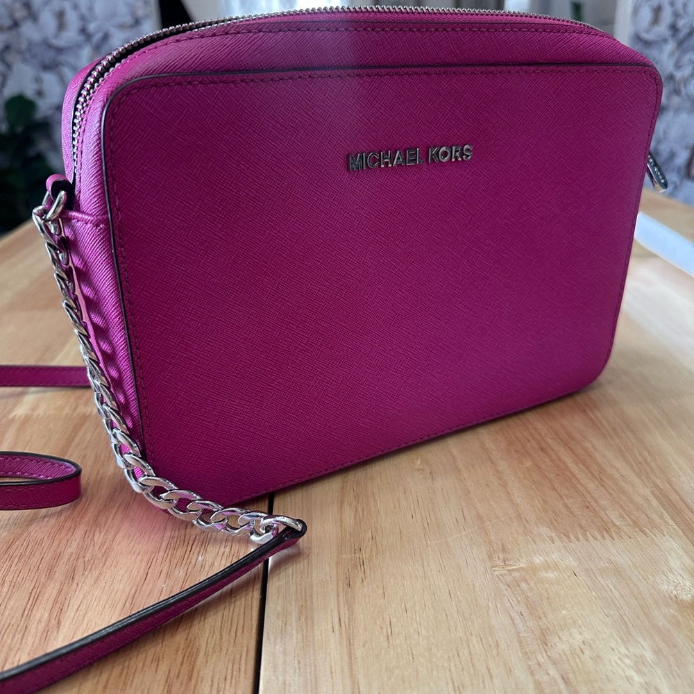 Michael Kors Fuchsia Crossbody Bag With Matching Wallet